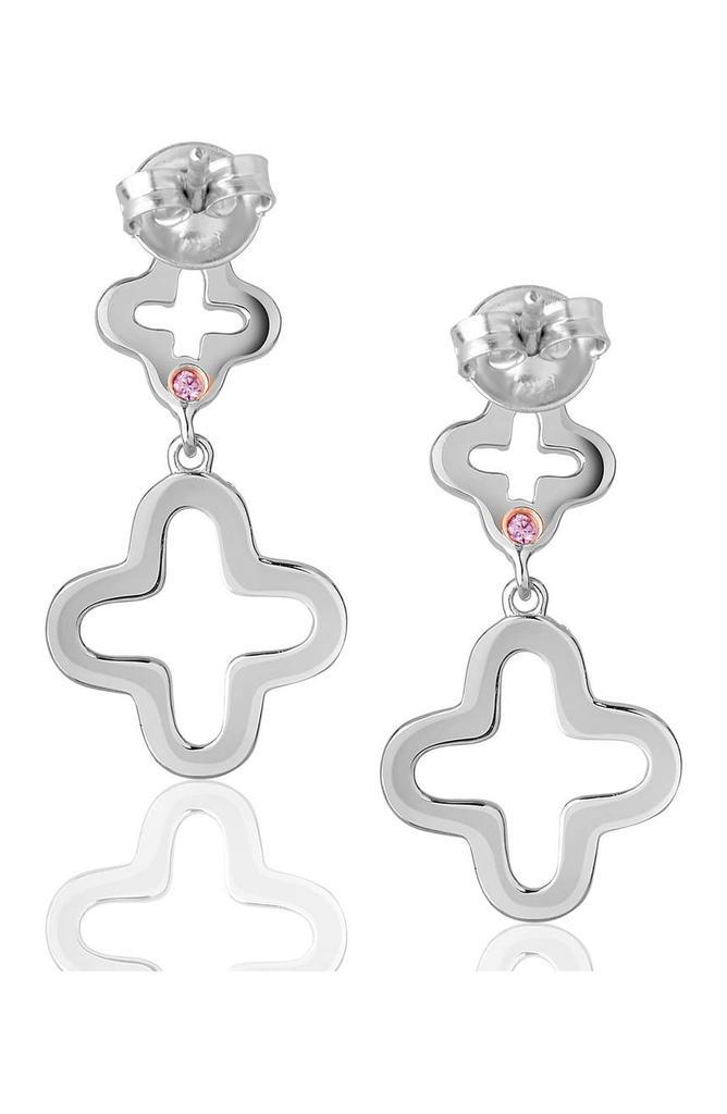 商品Suzy Levian|Sterling Silver CZ Clover Drop Earrings,价格¥528,第4张图片详细描述