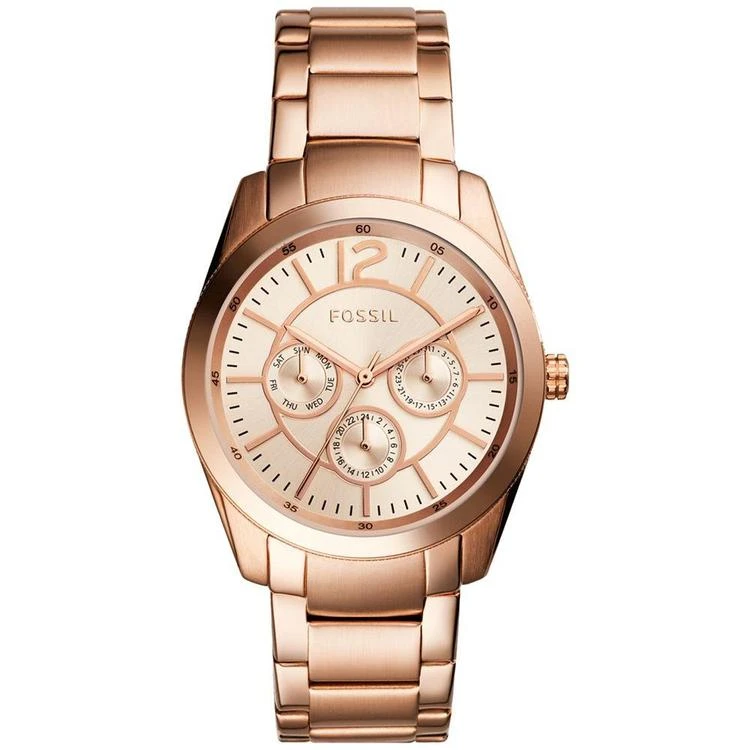 商品Fossil|Women's Brenna Rose Gold-Tone Stainless Steel Bracelet Watch 38mm,价格¥404,第1张图片