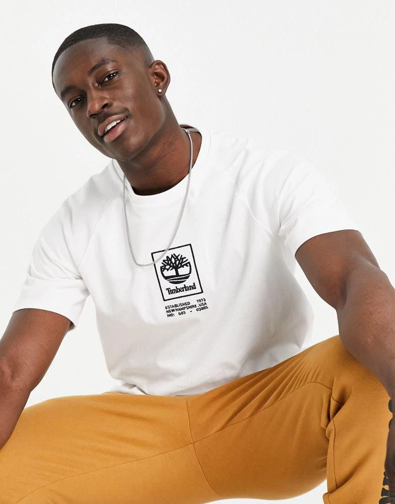 商品Timberland|Timberland Stack Logo heavyweight t-shirt in white,价格¥244,第1张图片