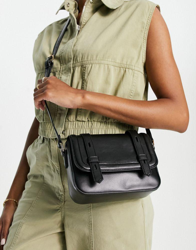 ASOS DESIGN satchel crossbody in black商品第1张图片规格展示
