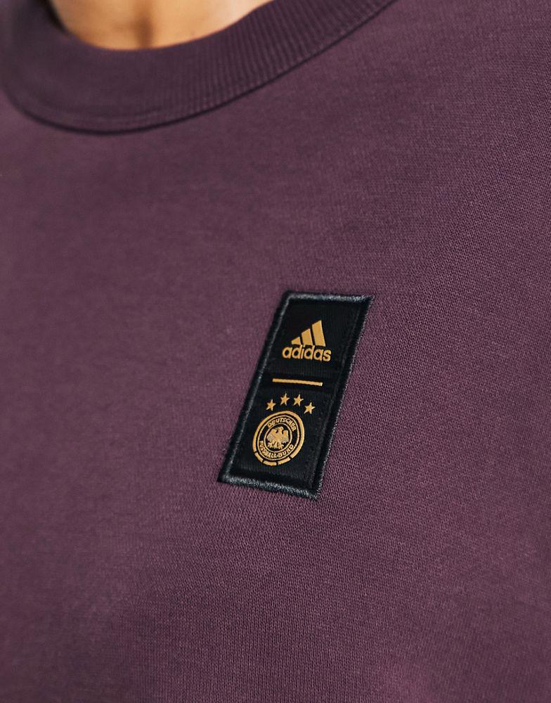 adidas Football Germany World Cup 2022 patch sweatshirt in red商品第4张图片规格展示