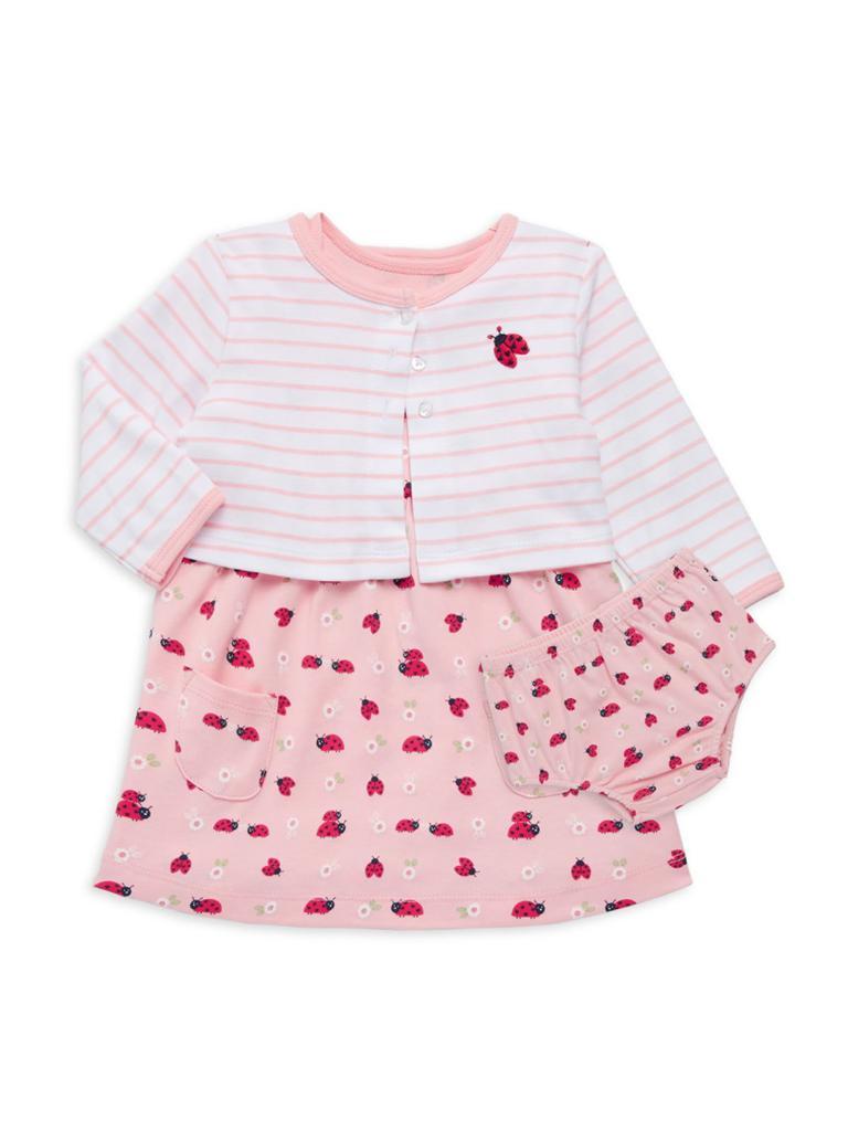 商品Little Me|Baby Girl's 3-Piece Ladybug-Print Jacket, Dress & Bloomers Set,价格¥148,第1张图片