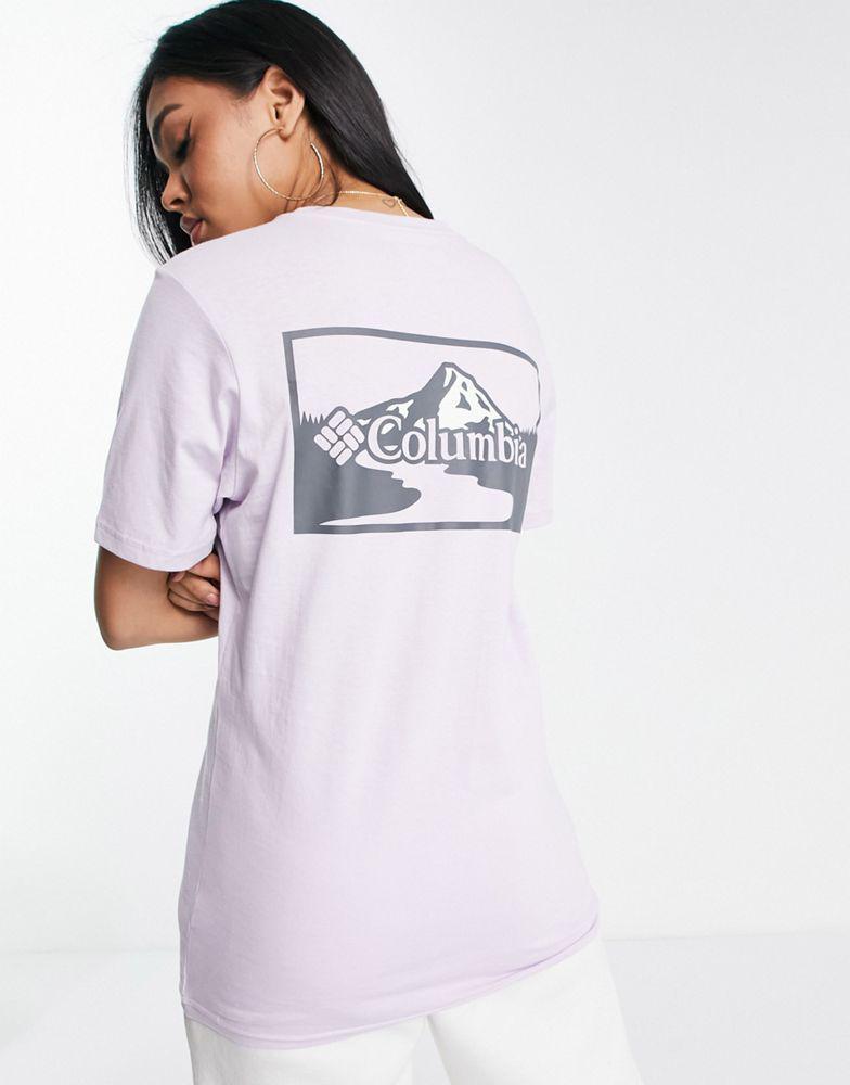 商品Columbia|Columbia Rapid Ridge back print t-shirt in lilac Exclusive at ASOS,价格¥221,第4张图片详细描述