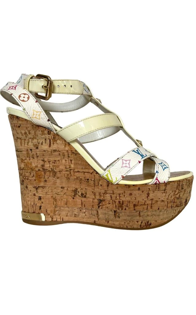 商品[二手商品] Louis Vuitton|White Monogram Multicolor Wedge,价格¥4779,第1张图片