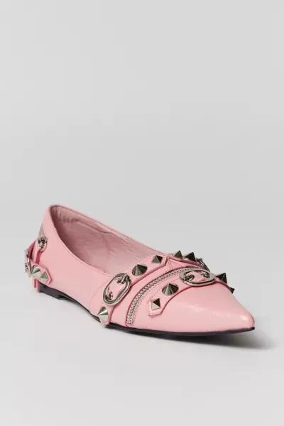 商品Jeffrey Campbell|Jeffrey Campbell Roxine Studded Flat,价格¥459,第3张图片详细描述