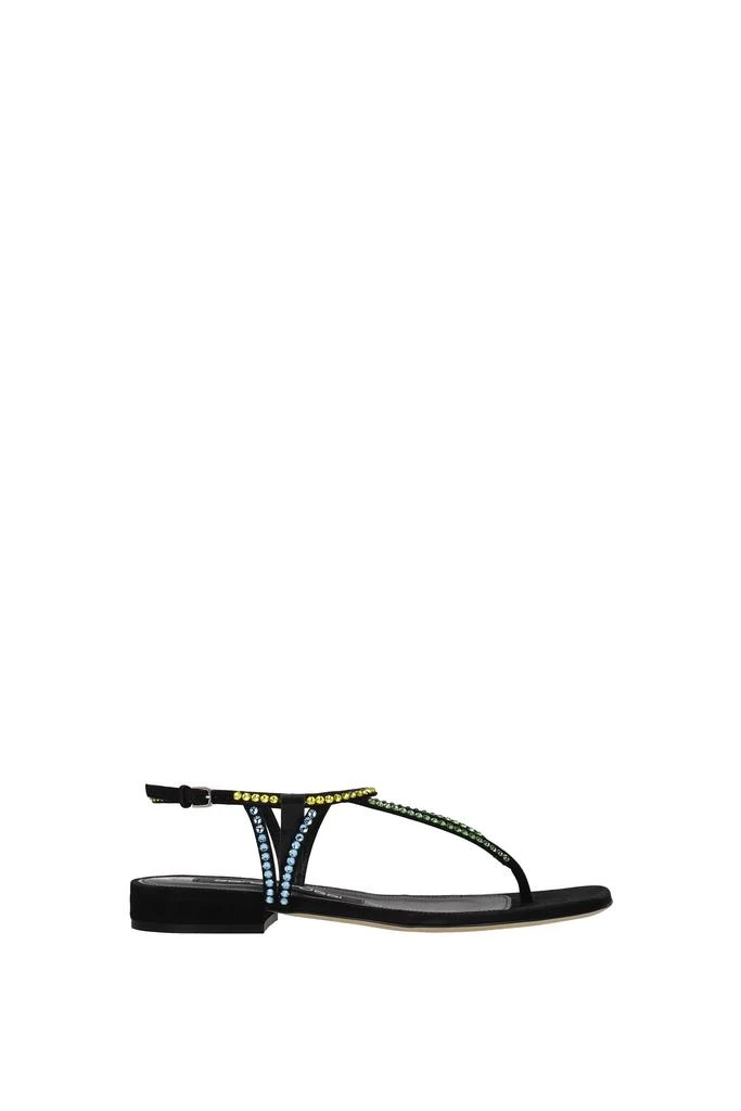 商品Sergio Rossi|Flip flops godiva Suede Black Multicolor,价格¥2661,第1张图片