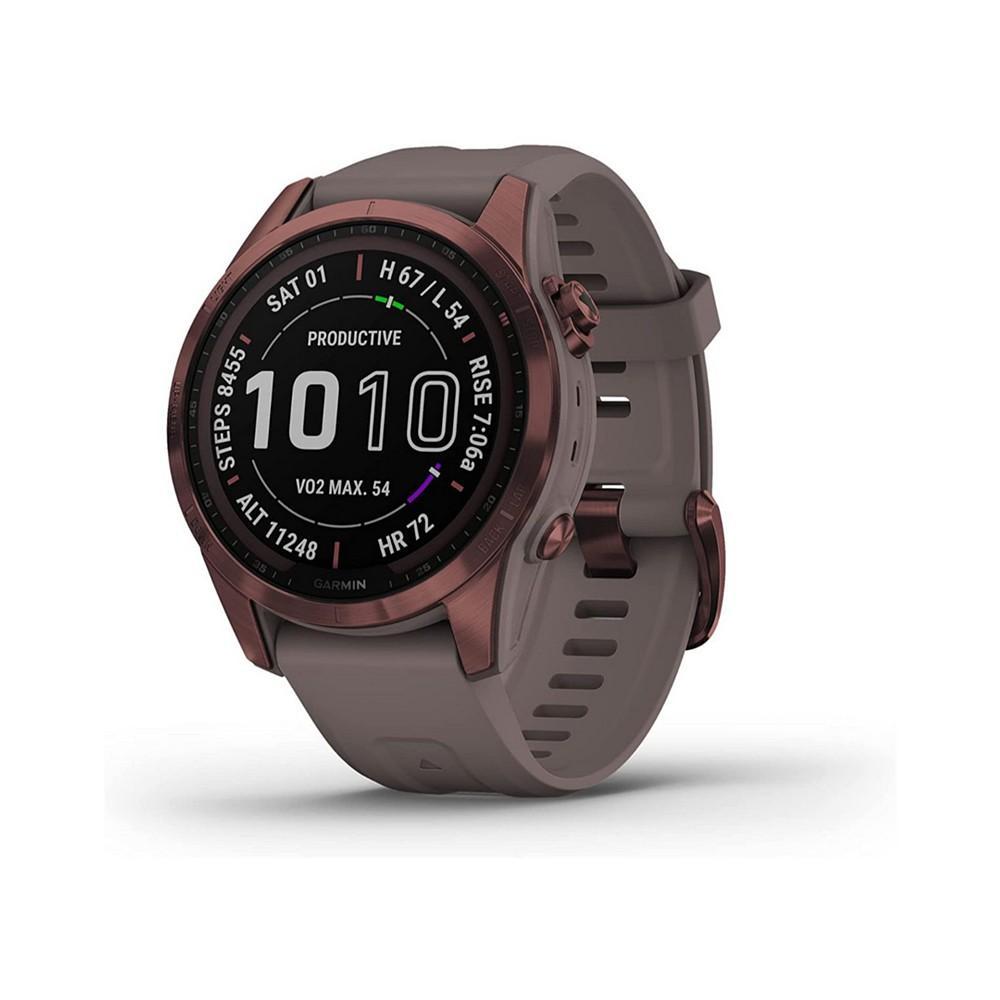 商品Garmin|Unisex Fenix 7S Sapphire Solar Dark Bronze Titanium with Shale Gray Silicone Band Smart Watch 42mm,价格¥5894,第4张图片详细描述