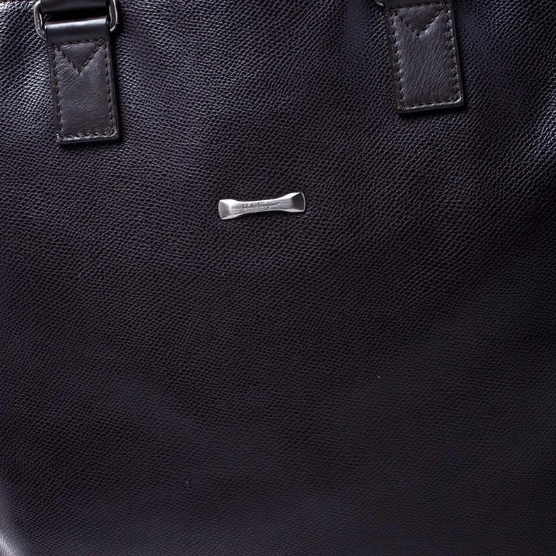 商品[二手商品] Salvatore Ferragamo|Salvatore Ferragamo Black Leather Tote,价格¥1702,第5张图片详细描述