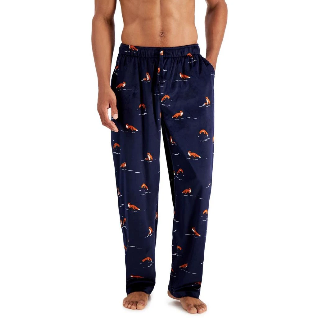 商品Club Room|Club Room Mens Fleece Printed Pajama Bottoms,价格¥70,第1张图片