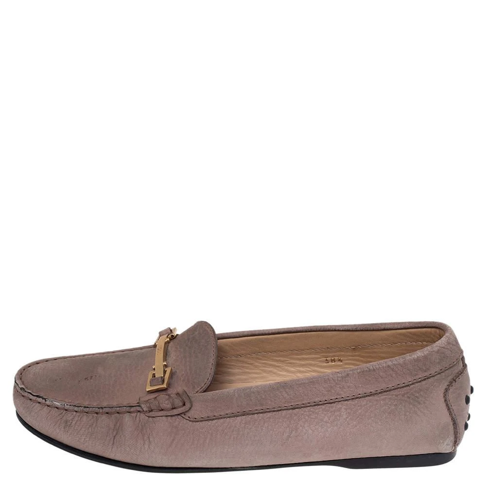 商品[二手商品] Tod's|Tod's Beige Leather Buckle Slip On Loafers Size 38.5,价格¥805,第2张图片详细描述