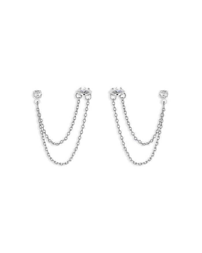 商品Ettika Jewelry|Chain & Crystal Double Piercing Earrings,价格¥300,第1张图片详细描述