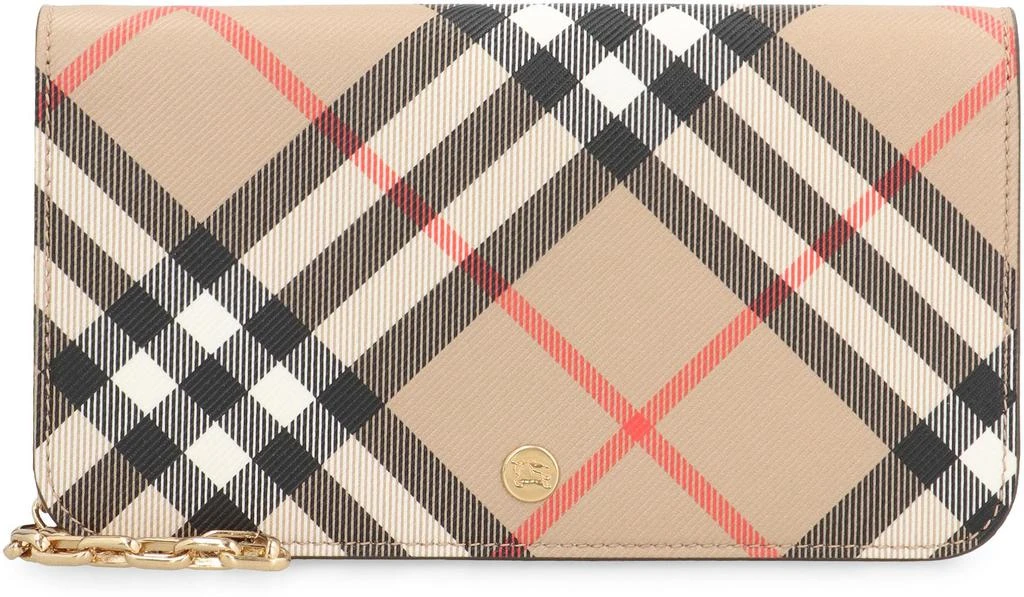 商品Burberry|Burberry Burberry Check Fabric Wallet On Chain,价格¥5262,第1张图片