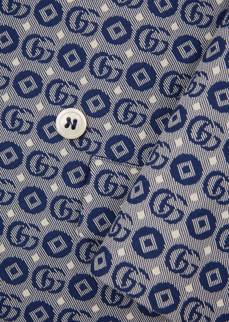 商品Gucci|KIDS Blue GG-jacquard cotton-blend coat,价格¥10505,第2张图片详细描述