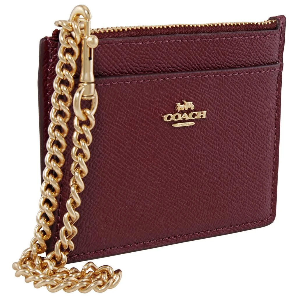商品Coach|Coach Ladies Chain Card Case In Deep Red,价格¥493,第3张图片详细描述