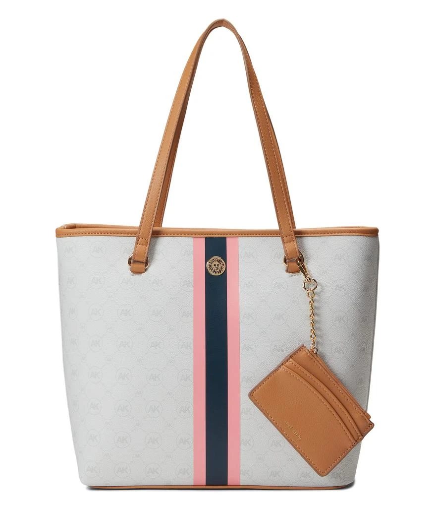 商品Anne Klein|Ring Logo Tote w/ Varsity Stripe & Card Case,价格¥298,第1张图片