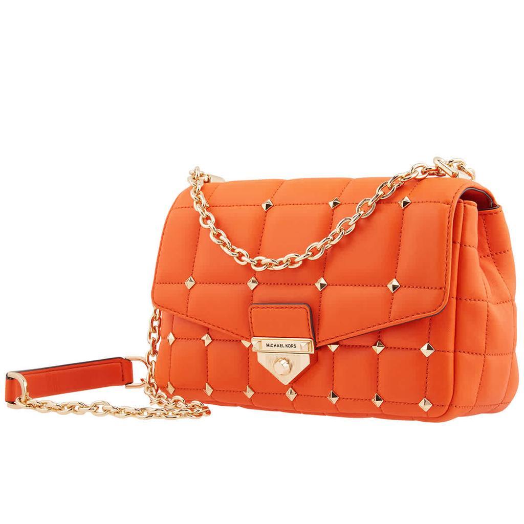 商品Michael Kors|Ladies SoHo Large Studded Quilted Leather Shoulder Bag - Clementine,价格¥2377,第1张图片