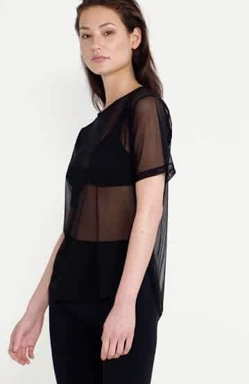 Wolford Ladies Black Loose Fit Tulle Shirt, Size Small商品第3张图片规格展示