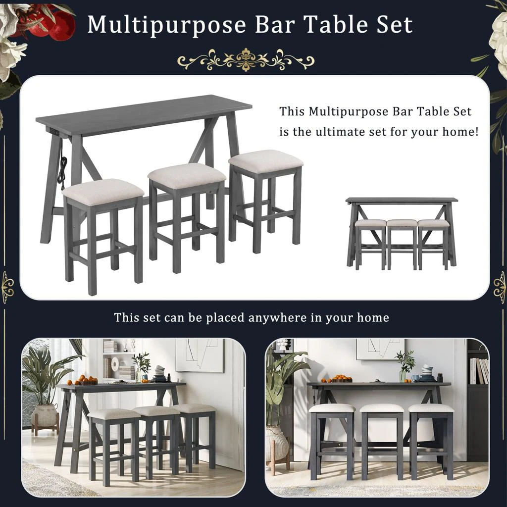 商品Simplie Fun|Dining and Kitchen Set in Rubberwood,价格¥3041,第5张图片详细描述