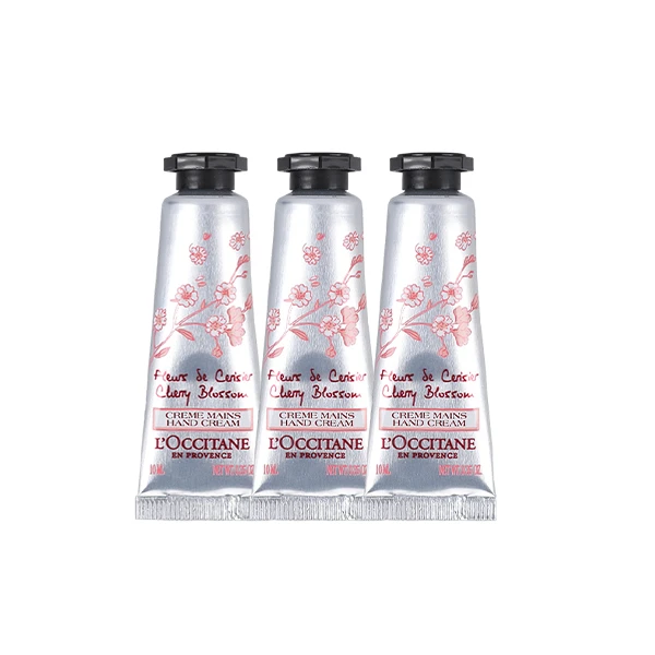 商品[国内直发] L'Occitane|欧舒丹甜蜜樱花润手霜10ml*3（旅行装）,价格¥50,第1张图片