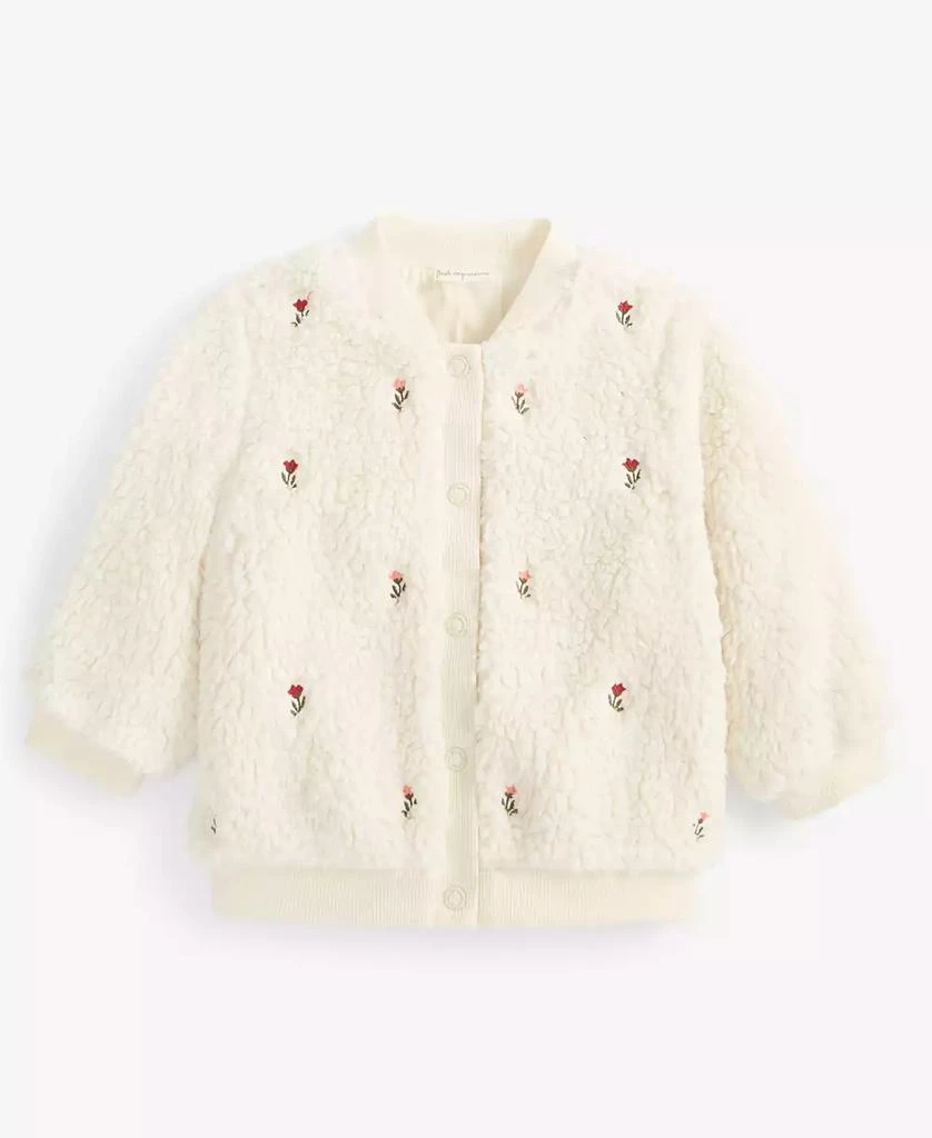 商品First Impressions|Baby Girls Embroidered Faux-Sherpa Jacket, Created for Macy's,价格¥157,第1张图片