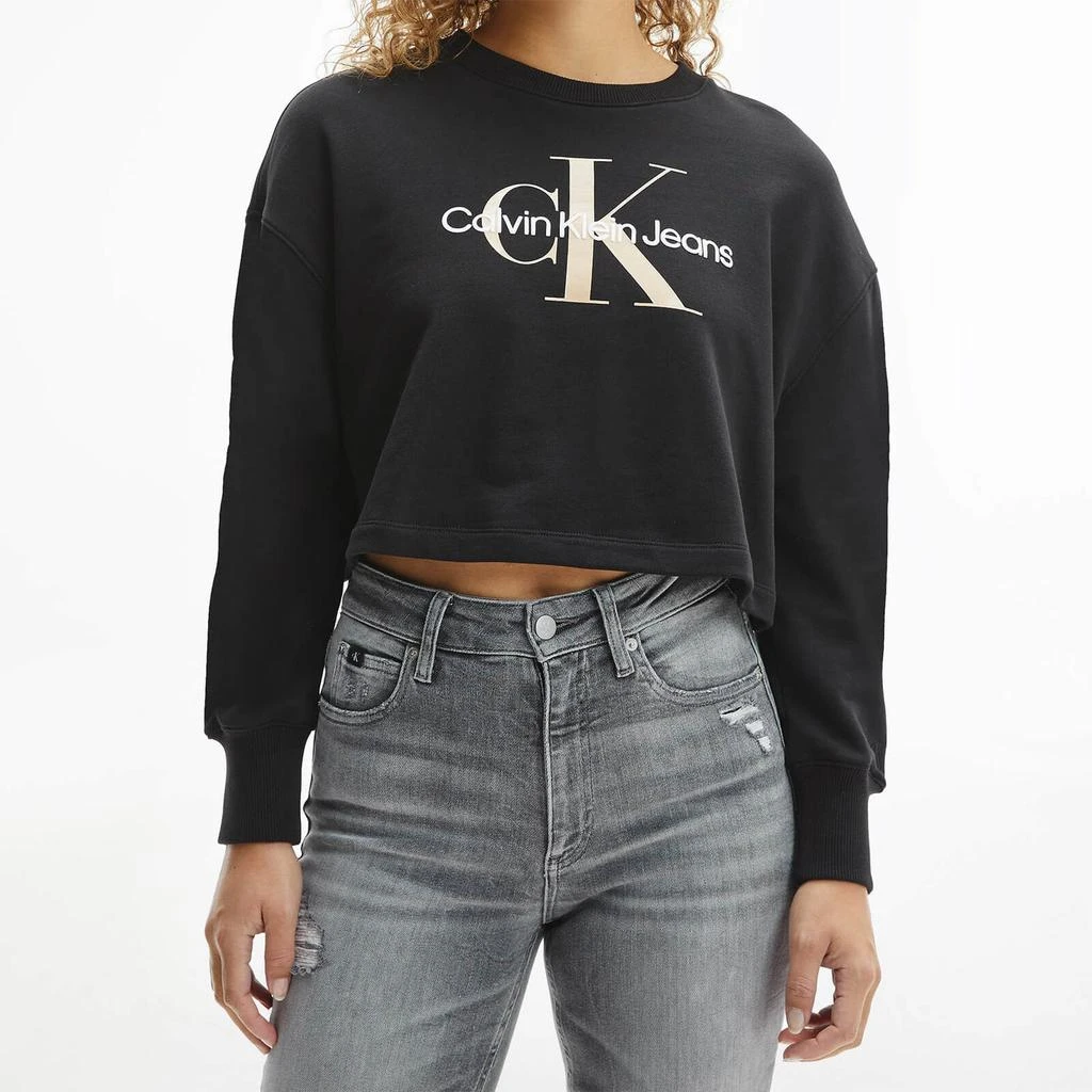 商品Calvin Klein|Calvin Klein Jeans Women's Seasonal Monogram Crew Neck Sweatshirt - Ck Black,价格¥298,第1张图片