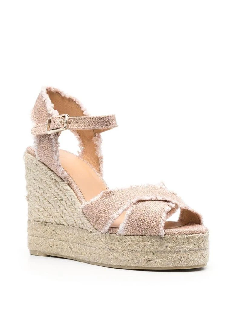 商品CASTAÑER|Bromelia Wedge Espadrille In Pink Linen With Gold Glitter,价格¥960,第2张图片详细描述