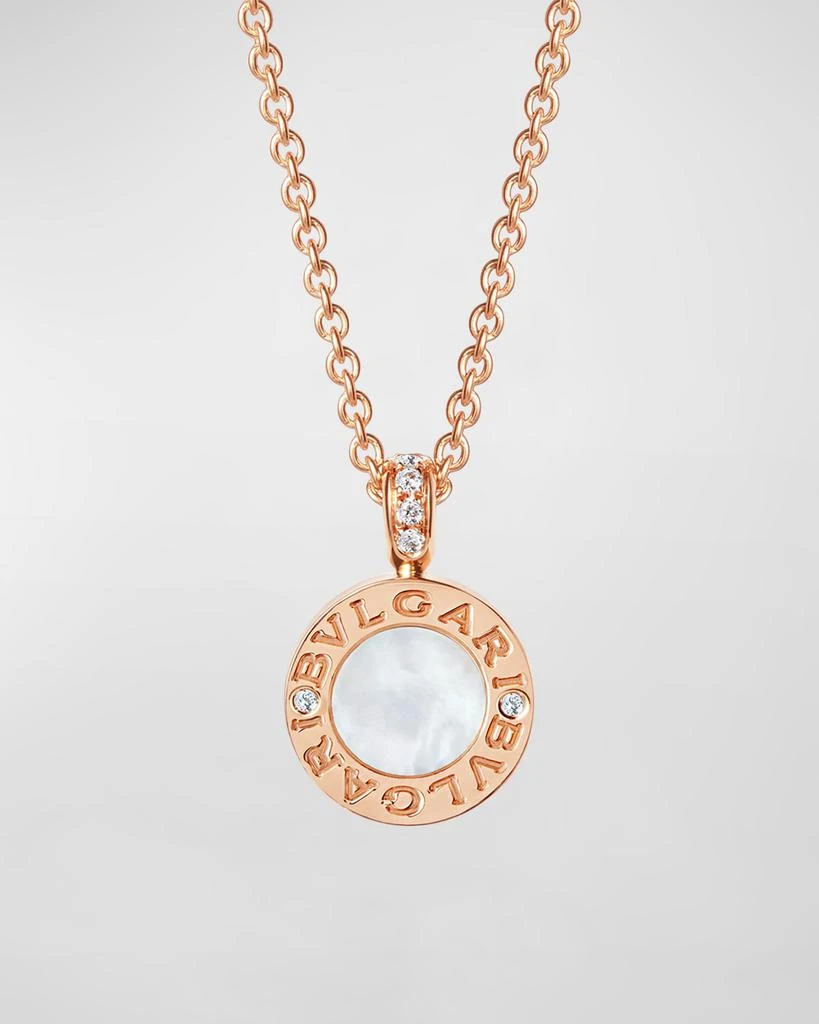 商品BVLGARI|BVLGARI BVLGARI Pink Gold Mother-of-Pearl and Onyx Necklace,价格¥34519,第1张图片