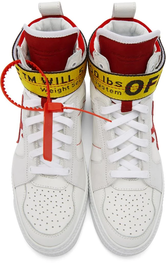 商品Off-White|White & Red Industrial High-Top Sneakers,价格¥3495,第5张图片详细描述