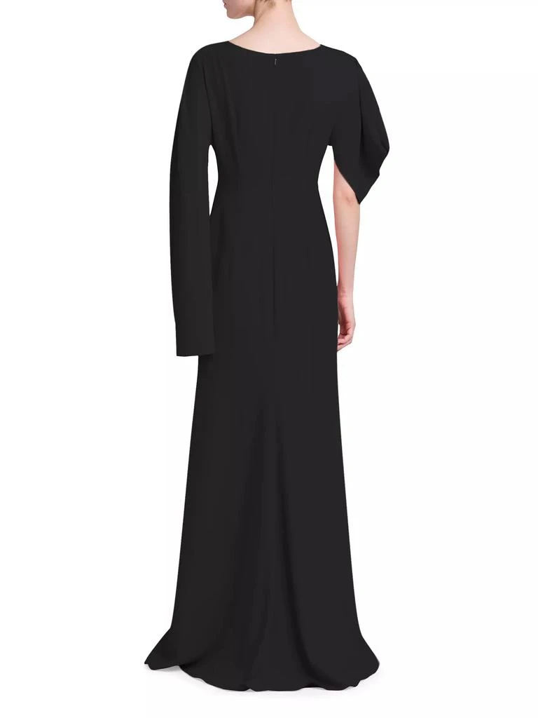 商品Alexander McQueen|Crepe Asymmetric Cape-Sleeve Gown,价格¥12992,第5张图片详细描述