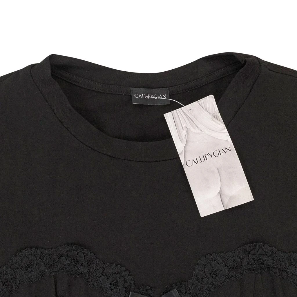 商品Callipygian|CALLIPYGIAN LACE TRIM BUSTIER BLACK T-SHIRT,价格¥196,第3张图片详细描述