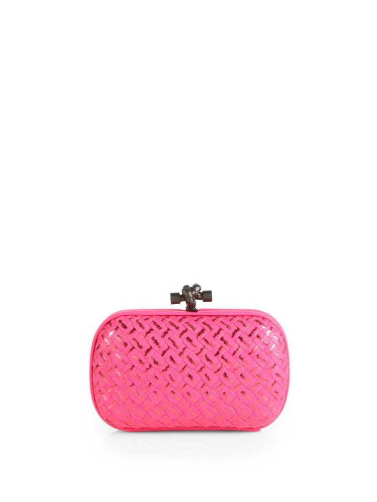 商品Bottega Veneta|Woven Metallic Leather Mini Knot Clutch,价格¥14987,第1张图片