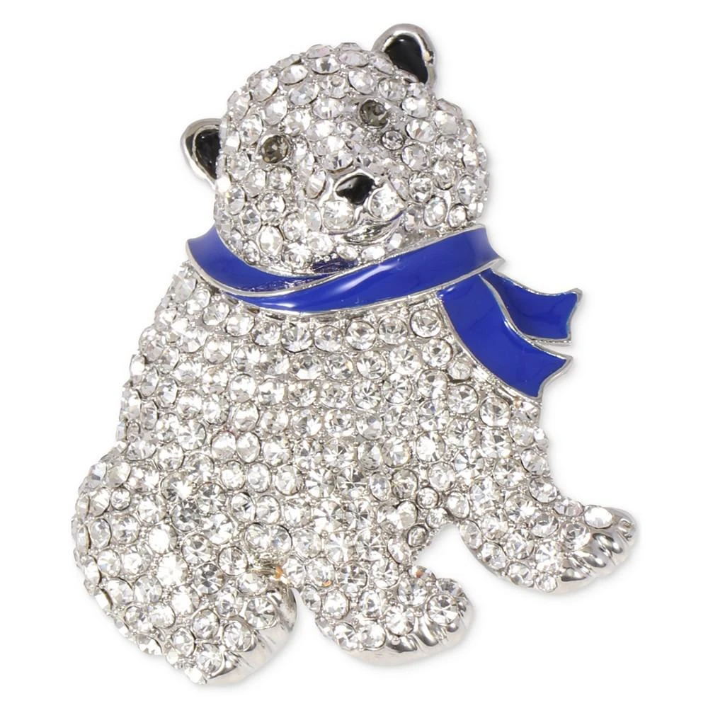 商品Charter Club|Silver-Tone Pavé Crystal Polar Bear Pin, Created for Macy's,价格¥44,第1张图片