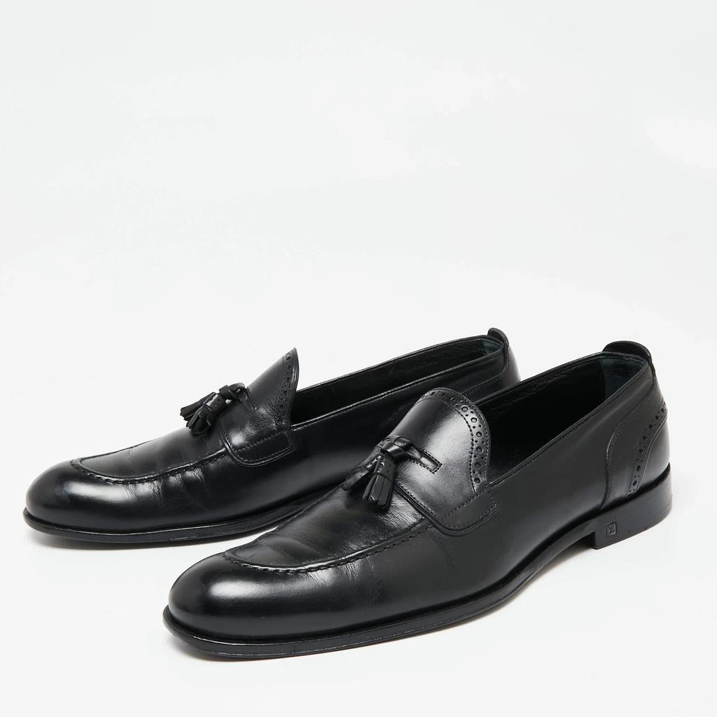 商品[二手商品] Louis Vuitton|Louis Vuitton Black Leather Trading Loafers Size 42.5,价格¥4488,第2张图片详细描述
