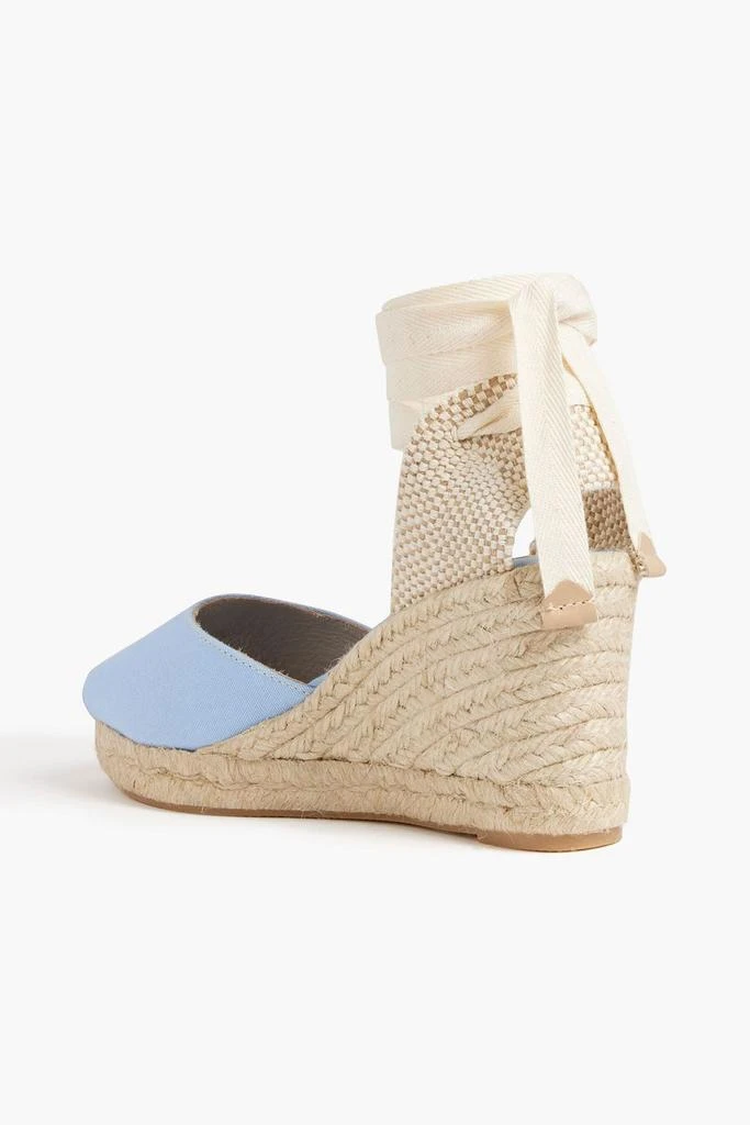 Embroidered canvas espadrille wedge sandals 商品