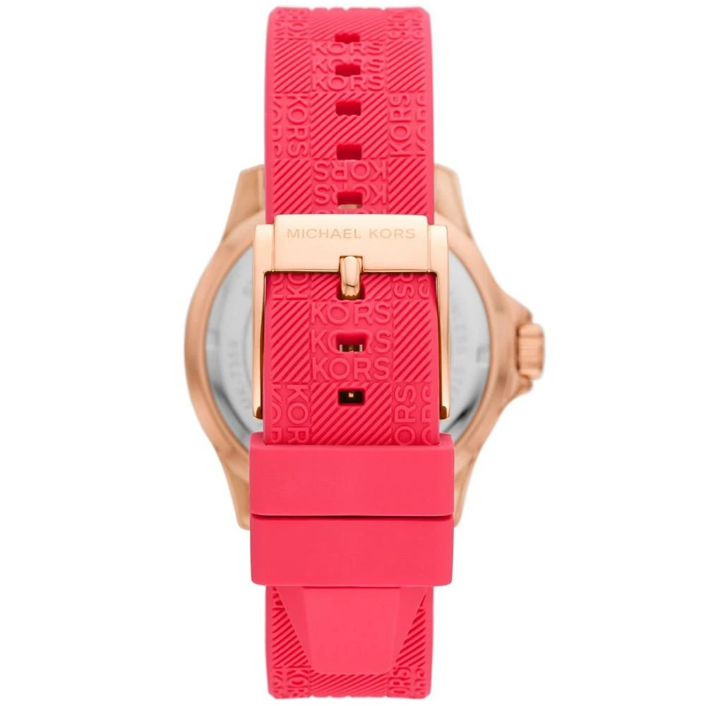 商品Michael Kors|Women's Everest Quartz Three-Hand Geranium Pink Silicone Watch 43mm,价格¥1219,第3张图片详细描述