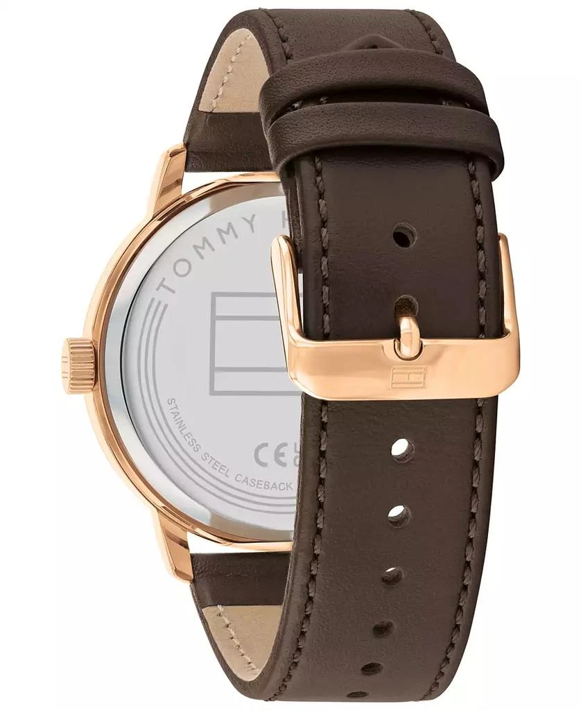 商品Tommy Hilfiger|Men's Brown Leather Strap Watch 44mm,价格¥546,第3张图片详细描述