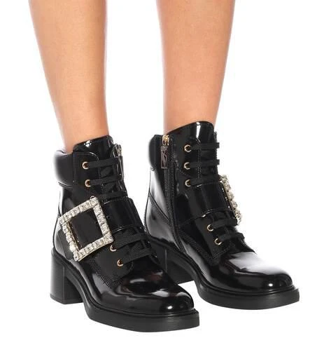 商品Roger Vivier|Viv' Rangers lace-up ankle boots,价格¥15340,第4张图片详细描述