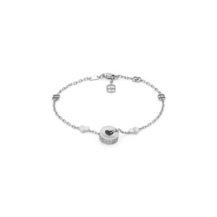 商品Gucci|Icon 18kt White Gold Heart Bracelet - YBA729383002,价格¥16502,第1张图片