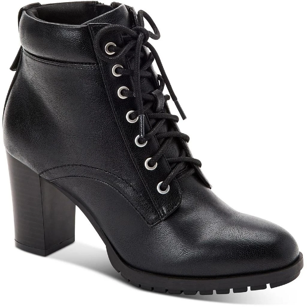 商品Style & Co|Style & Co. Womens Lucillee Faux Leather Lace Up Ankle Boots,价格¥84,第1张图片