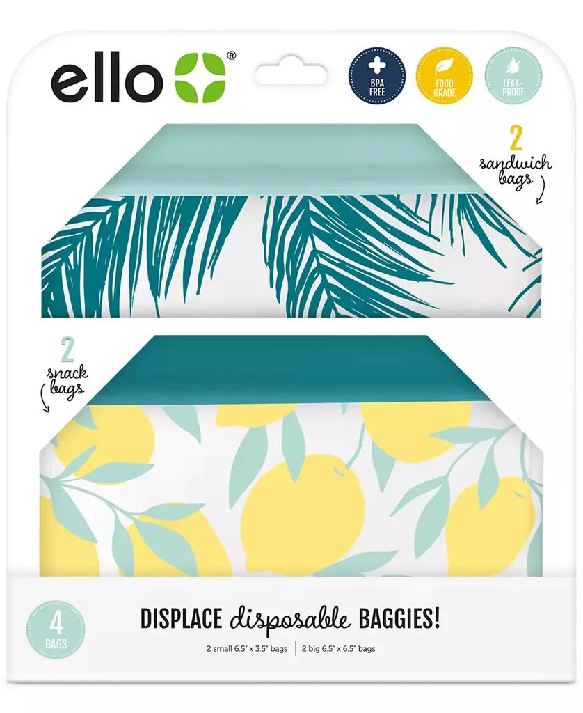 商品Ello|PEVA Sandwich & Snack Food Storage Bags, 4-Pack,价格¥75,第3张图片详细描述