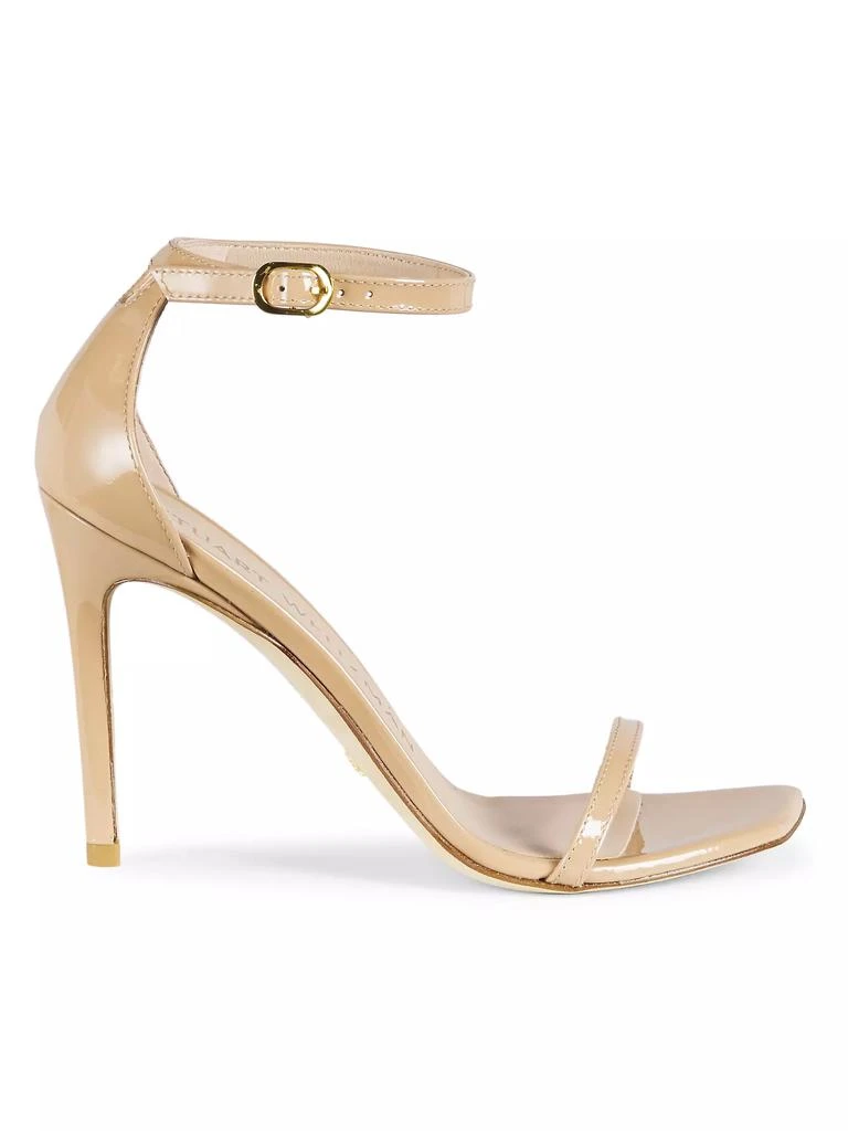 商品Stuart Weitzman|Nudistcurve Patent Leather Ankle-Strap Stiletto Sandals,价格¥1422,第1张图片