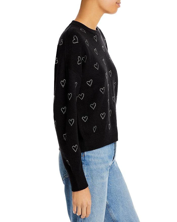 商品AQUA|Crystal Heart Embellished Crewneck Sweater - 100% Exclusive,价格¥368,第4张图片详细描述