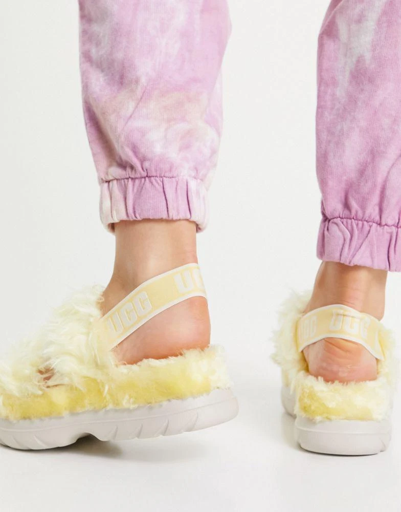 商品UGG|UGG Fluff Sugar sandals in yellow - YELLOW,价格¥478,第4张图片详细描述