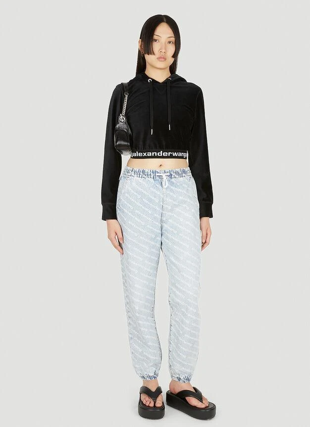 商品Alexander Wang|Denim Logo Track Pants in Light Blue,价格¥1735,第2张图片详细描述