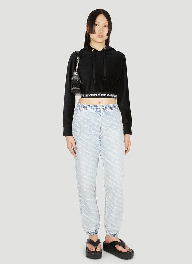 商品Alexander Wang|Denim Logo Track Pants in Light Blue,价格¥2834,第4张图片详细描述