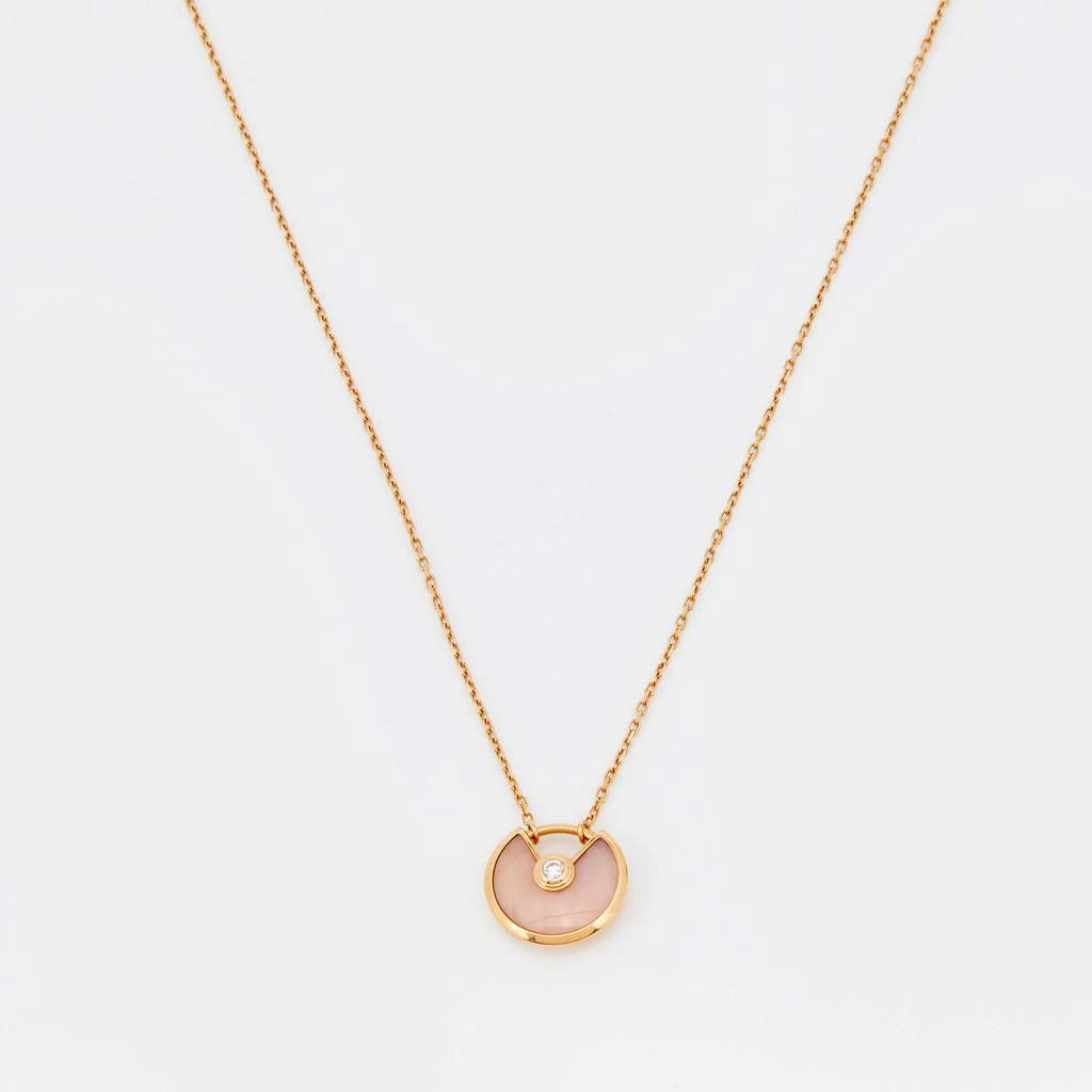 商品[二手商品] Cartier|Cartier Amulette De Cartier Pink Opal Diamond 18k Rose Gold XS Model Necklace ,价格¥11623,第1张图片
