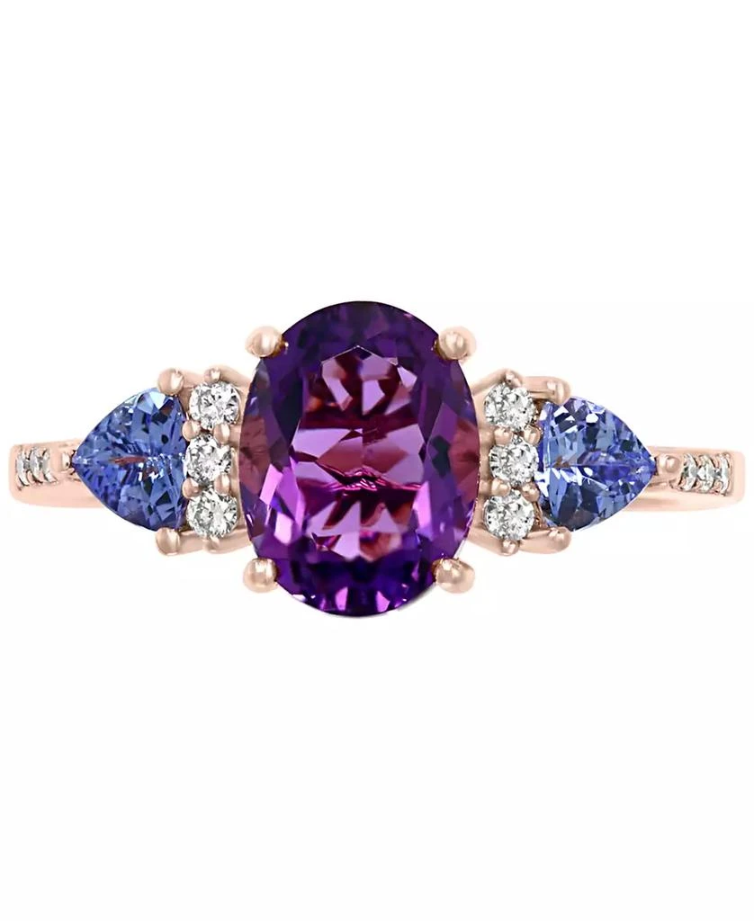 商品Effy|EFFY® Amethyst (1-5/8 ct. t.w.), Tanzanite (3/4 ct. t.w.) & Diamond (1/10 ct. t.w.) Ring in 14k Rose Gold,价格¥5366,第3张图片详细描述