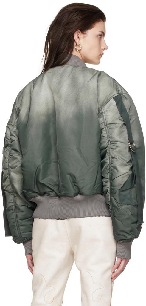 Green Polyester Bomber Jacket商品第3张图片规格展示