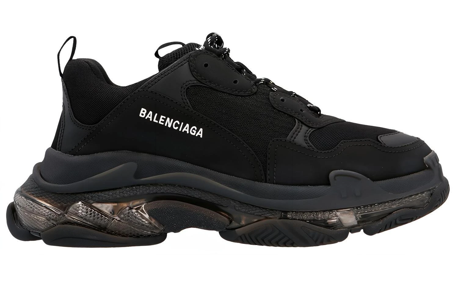 商品[国内直发] Balenciaga|巴黎世家 Triple S 老版 耐磨舒适 防滑透气轻便 低帮 老爹鞋 男款 黑色,价格¥9197,第3张图片详细描述