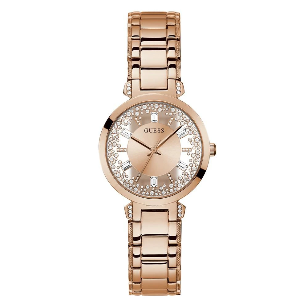 商品GUESS|Women's Quartz Rose Gold-Tone Stainless Steel Bracelet Watch 33mm,价格¥674,第1张图片